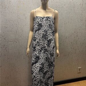 Elegant Black and White Unforgettable Leopard Print Maxi Dress